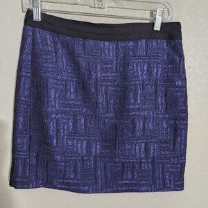 Banana Republic Skirt size 4 Purple Textured Geometric Jacquard